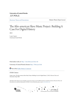 The Afro-american Slave Music Project: Building A Case