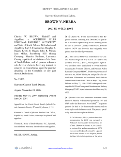BROWN V. NHRRA, 2007 SD 49 (S.D. 2007)