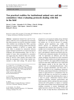 Ten practical realities for institutional animal care and use