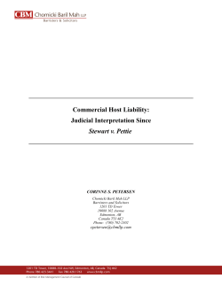 Commercial Host Liability &ndash; Judicial Interpretation