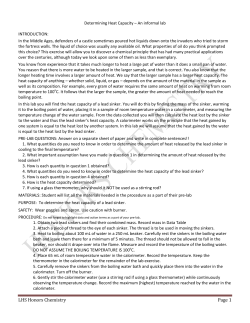 Determining Heat Capacity