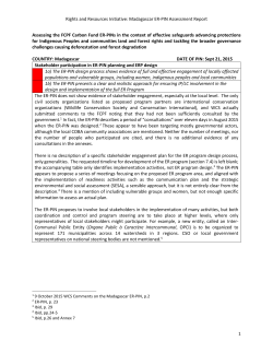 Madagascar ER-PIN Assessment Report 1 Assessing the FCPF