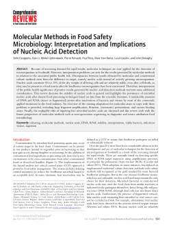 Molecular Methods in Food Safety Microbiology