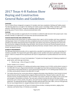 2017 Texas 4-H Fashion Show Buying and Construction General