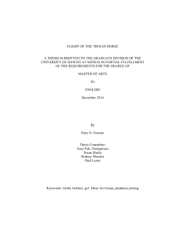 flight of the trojan horse a thesis submitted to the