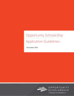 Opportunity Scholarship Application Guidelines