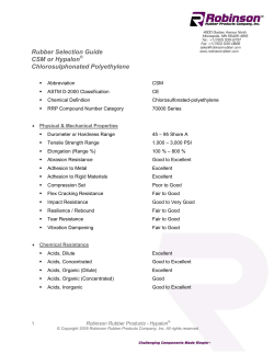 Polyethylene Rubber, Hypalon &reg; Rubber