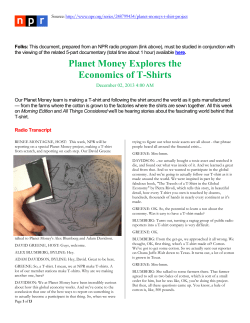 Planet Money Explores the Economics of T-Shirts