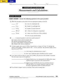 2 Measurements And Calculations