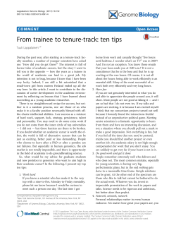From trainee to tenure-track: ten tips - Genome Biology
