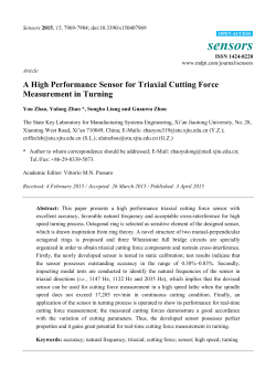 A High Performance Sensor for Triaxial Cutting Force Measurement