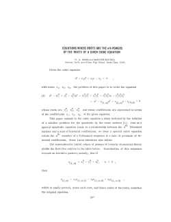 EQUATIONS WHOSE ROOTS ARE TIE nth POWERS OF TIE