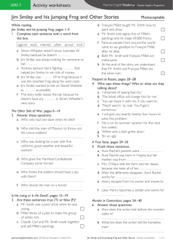 Jim Smiley and his Jumping Frog and Other Stories