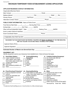 michigan temporary food establishment license