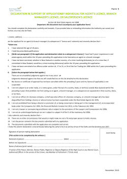 DECLARATION IN SUPPORT OF APPLICATIONBY INDIVIDUAL