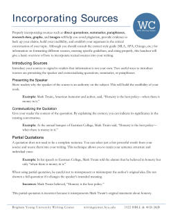 Incorporating Sources - BYU Writing Center