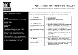 Act 1, Scene 5: Romeo falls in love with Juliet