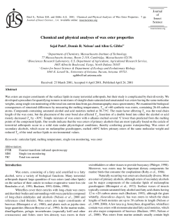 Chemical and physical analyses of wax ester properties