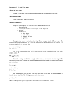 Laboratory 9. 2D and 3D graphics Aim of the laboratory 2D and 3D