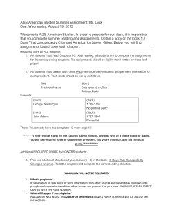 10th grade american studies assignment