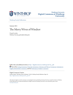 The Merry Wives of Windsor - Digital Commons @ Winthrop