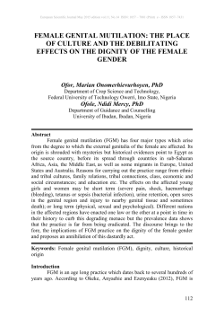 FEMALE GENITAL MUTILATION: THE PLACE OF CULTURE AND