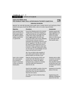 Table 11.5a: Learning Cycle: Latitude and Longitude