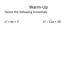 Notes - Mr. Tiger Calculus