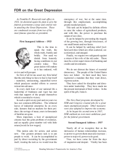 FDR on the Great Depression - Fasttrack Teaching Materials