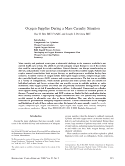 Oxygen Supplies During a Mass Casualty Situation