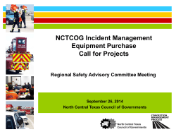 NCTCOG Incident Management Equipment Purchase Call for Projects