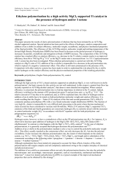 Ethylene polymerisation by a high activity MgCl2 supported
