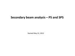 Secondary beam analysis – PS and SPS