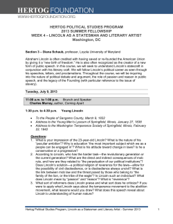 Lincoln as a Statesman and Literary Artist