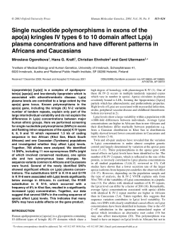 kringles IV types 6 to 10 domain affect Lp(a)