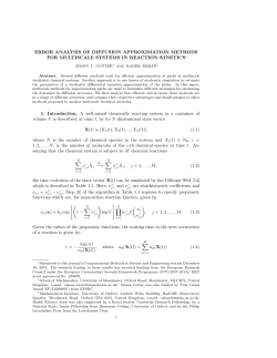 ERROR ANALYSIS OF DIFFUSION APPROXIMATION METHODS