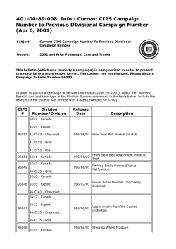 #01-00-89-008: Info - Current CIPS Campaign Number to Previous