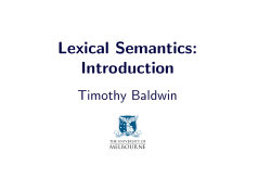 Lexical Semantics: An Introduction
