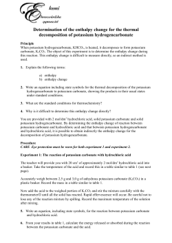 Determination of the enthalpy change for the thermal decomposition