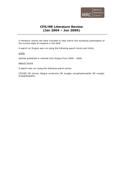 CFS/ME Literature Review - Medical Research Council