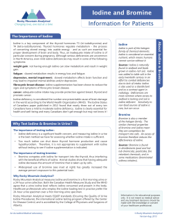 Iodine and Bromine - Rocky Mountain Analytical