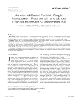 An Internet-Based Pediatric Weight Management Program