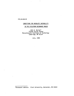 PFC/JA-88-29 CONDITIONS FOR ABSOLUTE INSTABILITY IN THE
