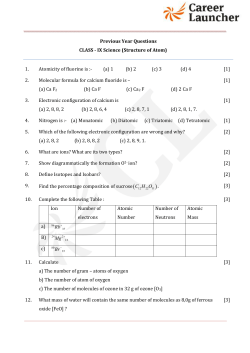 Previous Year Questions CLASS - IX Science (Structure of Atom) (a