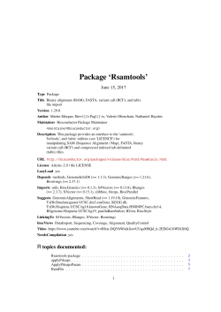 Package `Rsamtools`