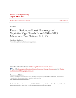 Eastern Deciduous Forest Phenology and - TopSCHOLAR