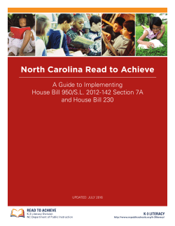 North Carolina Read to Achieve - North Carolina Public Schools