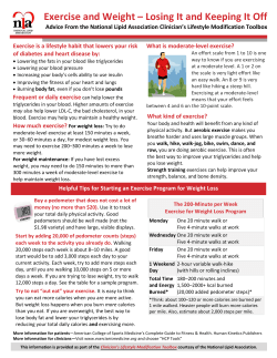 Exercise and Weight &ndash; Losing It and Keeping It Off