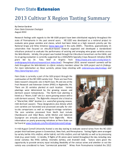 2013 Cultivar X Region Tasting Summary