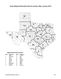 Texas Regional Education Service Centers, Map, January 2012
